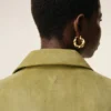 Green Goat Leather Buttoned Overshirt Green Goat Leather Buttoned Overshirt