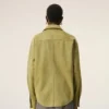 Green Goat Leather Buttoned Overshirt Green Goat Leather Buttoned Overshirt