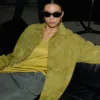 Green Goat Leather Buttoned Overshirt Green Goat Leather Buttoned Overshirt