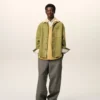 Green Goat Leather Buttoned Overshirt Green Goat Leather Buttoned Overshirt