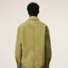 Green Goat Leather Buttoned Overshirt Green Goat Leather Buttoned Overshirt