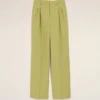 Green New Wool Low Waist Wide Trousers Green New Wool Low Waist Wide Trousers
