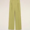 Green New Wool Low Waist Wide Trousers Green New Wool Low Waist Wide Trousers