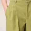 Green New Wool Low Waist Wide Trousers Green New Wool Low Waist Wide Trousers