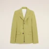 Green New Wool Single Breasted Fitted Jacket