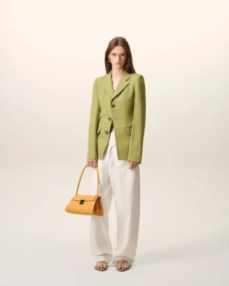 Green New Wool Single Breasted Fitted Jacket