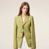 Green New Wool Single Breasted Fitted Jacket