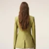 Green New Wool Single Breasted Fitted Jacket