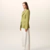 Green New Wool Single Breasted Fitted Jacket