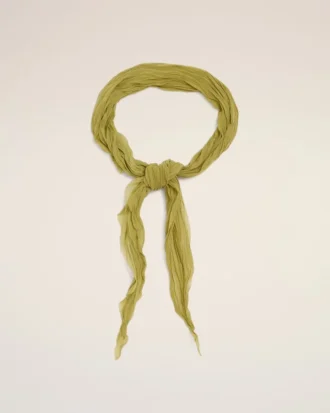 Green Polyester Crumpled Gavroche