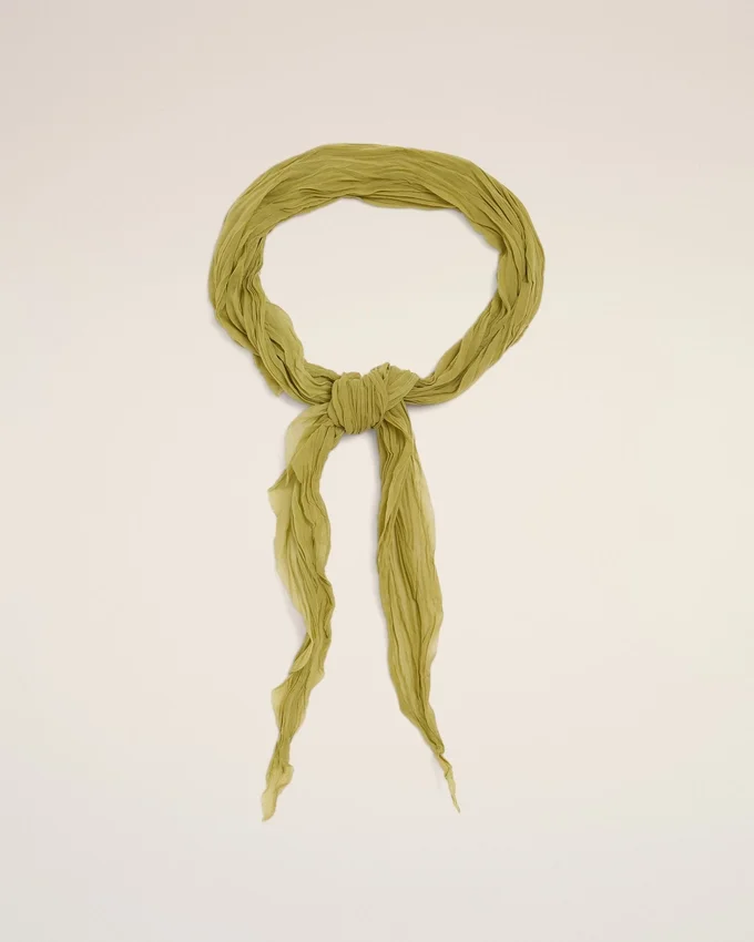 Green Polyester Crumpled Gavroche Green Polyester Crumpled Gavroche
