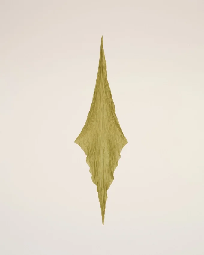Green Polyester Crumpled Gavroche Green Polyester Crumpled Gavroche