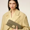 Green Smooth Leather Mimi Pouch