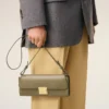 Green Smooth Leather Mimi Pouch