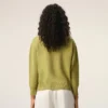 Green Wool and Cotton Crewneck Ami De Coeur Sweater Green Wool and Cotton Crewneck Ami De Coeur Sweater