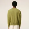 Green Wool and Cotton Crewneck Ami De Coeur Sweater Green Wool and Cotton Crewneck Ami De Coeur Sweater