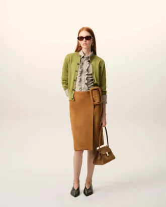 Green Wool Crewneck Ami De Coeur Cardigan