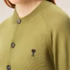 Green Wool Crewneck Ami De Coeur Cardigan