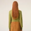 Green Wool Crewneck Ami De Coeur Cardigan