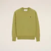 Green Wool Crewneck Ami De Coeur Sweater Green Wool Crewneck Ami De Coeur Sweater
