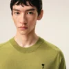 Green Wool Crewneck Ami De Coeur Sweater Green Wool Crewneck Ami De Coeur Sweater