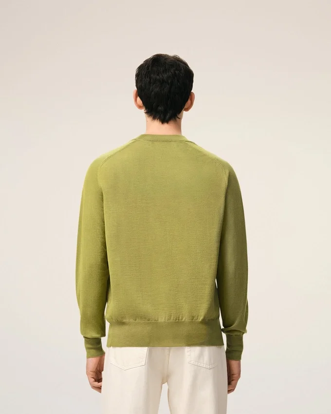 Green Wool Crewneck Ami De Coeur Sweater Green Wool Crewneck Ami De Coeur Sweater