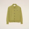 Green Wool Shirt Collar Ami De Coeur Cardigan Green Wool Shirt Collar Ami De Coeur Cardigan