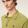 Green Wool Shirt Collar Ami De Coeur Cardigan Green Wool Shirt Collar Ami De Coeur Cardigan