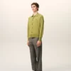 Green Wool Shirt Collar Ami De Coeur Cardigan Green Wool Shirt Collar Ami De Coeur Cardigan