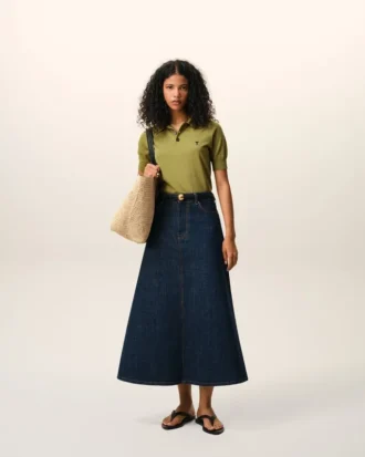 Green Wool Short Sleeves Ami De Coeur Polo