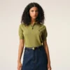 Green Wool Short Sleeves Ami De Coeur Polo Green Wool Short Sleeves Ami De Coeur Polo