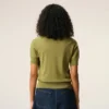 Green Wool Short Sleeves Ami De Coeur Polo Green Wool Short Sleeves Ami De Coeur Polo