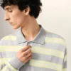Grey and Yellow Strapped Cotton Polo Grey and Yellow Strapped Cotton Polo