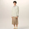 Grey and Yellow Strapped Cotton Polo Grey and Yellow Strapped Cotton Polo