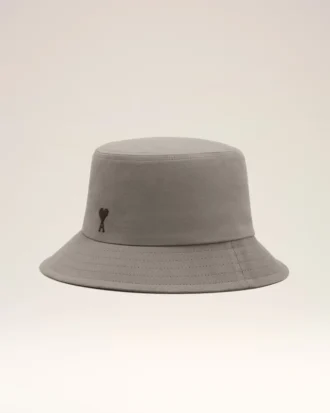 Grey Cotton Ami De Coeur Bucket Hat