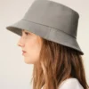 Grey Cotton Ami De Coeur Bucket Hat