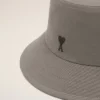 Grey Cotton Ami De Coeur Bucket Hat