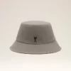 Grey Cotton Ami De Coeur Bucket Hat