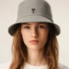 Grey Cotton Ami De Coeur Bucket Hat