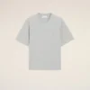 Grey Cotton Ami De Coeur Embossed T-Shirt