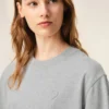 Grey Cotton Ami De Coeur Embossed T-Shirt