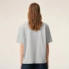 Grey Cotton Ami De Coeur Embossed T-Shirt