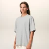 Grey Cotton Ami De Coeur Embossed T-Shirt