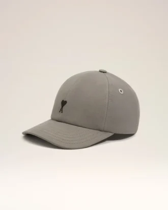 Grey Cotton Ami De Coeur Embroidery Cap