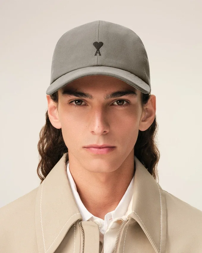 Grey Cotton Ami De Coeur Embroidery Cap Grey Cotton Ami De Coeur Embroidery Cap