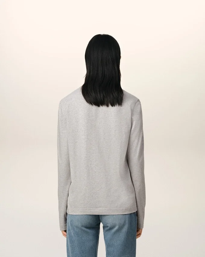 Grey Cotton Ami De Coeur Long Sleeves T-Shirt Grey Cotton Ami De Coeur Long Sleeves T-Shirt