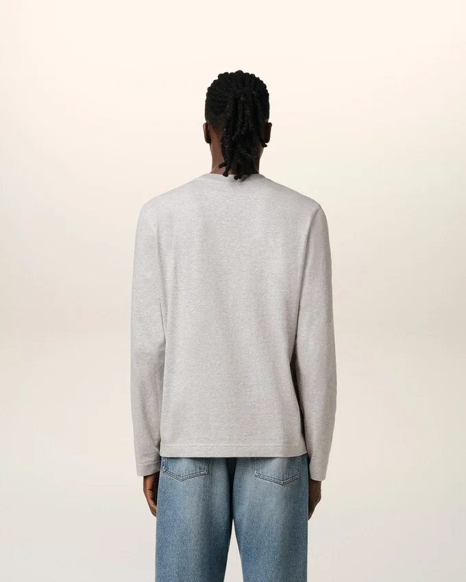 Grey Cotton Ami De Coeur Long Sleeves T-Shirt Grey Cotton Ami De Coeur Long Sleeves T-Shirt