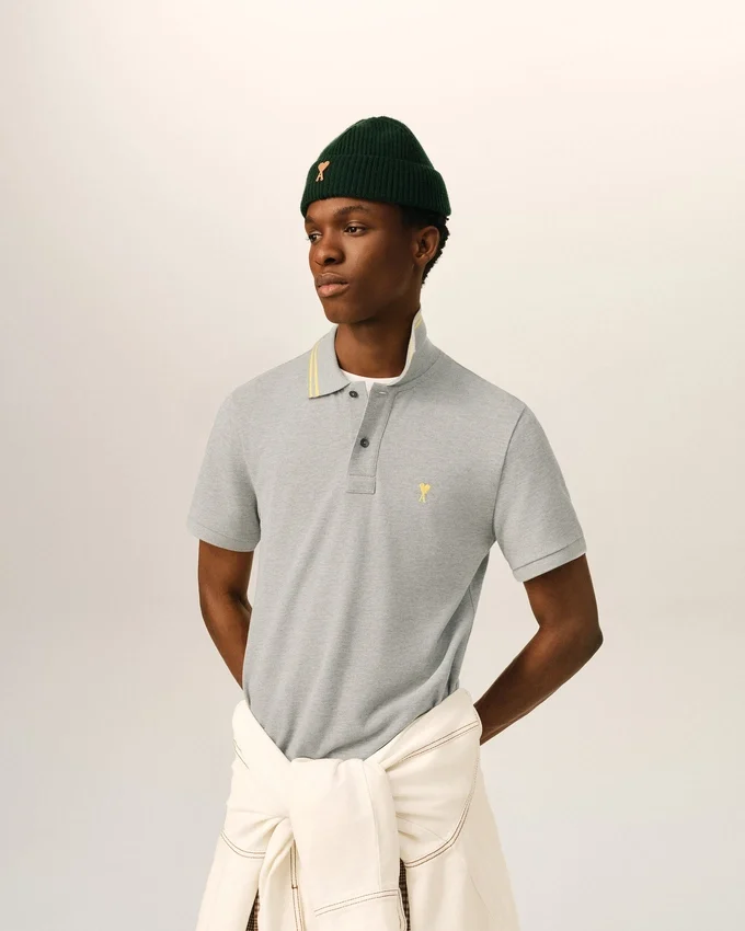 Grey Cotton Ami De Coeur Polo Grey Cotton Ami De Coeur Polo