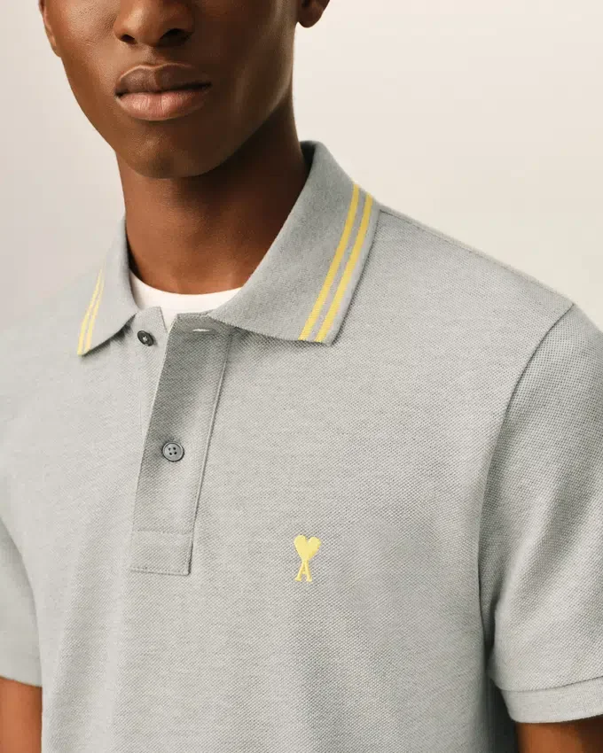 Grey Cotton Ami De Coeur Polo Grey Cotton Ami De Coeur Polo