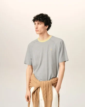 Grey Cotton Ami De Coeur T-Shirt